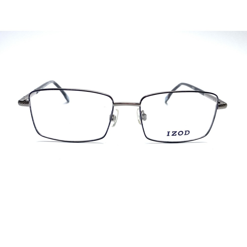 New IZOD Silver Pewter Tortoise Rectangular Metal Glasses IZ 2111 53 17 145